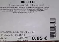 Mängden socker i Rosette