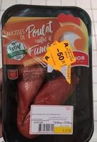 Mängden socker i Saucisse de poulet fumée cuites