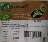 Mängden socker i platano de Canarias ecológico