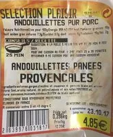 Mängden socker i Andouillettes panées provençales