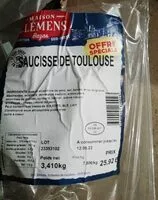 Mängden socker i Saucisse de Toulouse