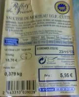 Mängden socker i Saucisse de Morteau cuite