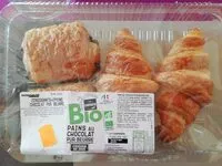 Mängden socker i 2 croissant + 2 pain au chocolat pur beurre