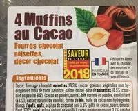 Mängden socker i 4 muffins au cacao