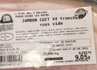 Mängden socker i Jambon cuit
