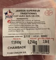 Mängden socker i Jambon superieur traditionel