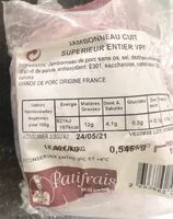 Mängden socker i Jambonneau cuit supérieur entier