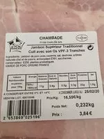 Mängden socker i Jambon superieur traditionnel cuit avec son os VPF