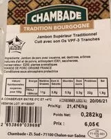 Mängden socker i Jambon supérieur traditionnel