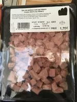 Mängden socker i Dés de jambon cuit superieur blanc