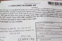 Mängden socker i Croissants au beurre AOP