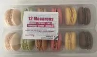 Mängden socker i 12 Macarons (vanille-pistache-café-framboise-citron-chocolat)