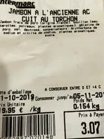 Mängden socker i Jambon a l'ancienne ac cuit au torchon