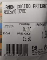 Mängden socker i Jamón cocido artesano