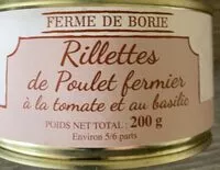 Mängden socker i Rillettes de poulet, fermier, à la tomate et au basilic