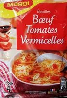 Mängden socker i Bouillon bœuf tomates vermicelles