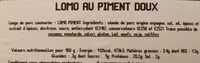 Mängden socker i Lomo au piment doux