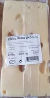 Mängden socker i Emmental français