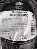 Mängden socker i Mini burger pollo con espinacas