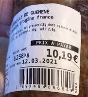 Mängden socker i Andouille de Guemene