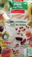 Mängden socker i Müsli aux fruits