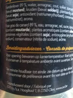 Mängden socker i bloc de foie gras de canard