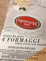 Mängden socker i Pizza 4 Formaggi
