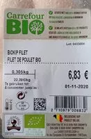 Mängden socker i Filet de poulet bio