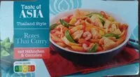Mängden socker i Rotes Thai-Curry mit Hähnchen & Garnelen