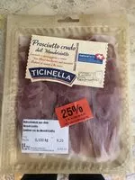 Mängden socker i Prosciutto crudo del Mendrisiotto