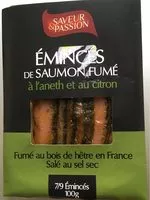 Mängden socker i Eminces de saumon fume a l'aneth et au citron