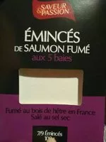 Mängden socker i Emincé de saumon fumé aux 5 baies