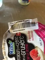 Mängden socker i Yogourt à la crème de la gruyere sur lit de fruit framboise