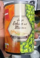 Mängden socker i Erbsen und Möhren