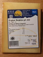 Mängden socker i Allgäuer Bergkäse g.U. mild