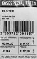 Mängden socker i Tilsiter