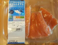 Mängden socker i 4 salmon fillets