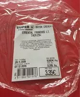 Mängden socker i emmental francais 29% super U