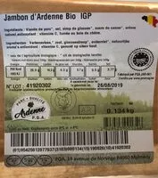 Mängden socker i Jambon d'Ardenne bio