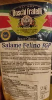 Mängden socker i Salame Felino IGP