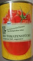 Mängden socker i NATUR ATe aus italienischen Tomaten Irin gentefer aus biologischem Anbau O TOMATENSTÜCKS thegenem Saft, ungewürzt