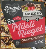 Mängden socker i Müsli Riegel Cranberry-Zartbitter
