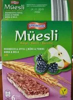 Mängden socker i Müesli barres, mûre & pomme