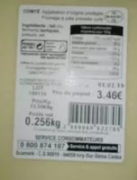 Mängden socker i Comté