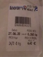 Mängden socker i Beaufort meule