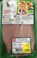 Mängden socker i 2 filets de poulet fermier