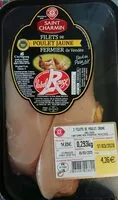 Mängden socker i Filets de poulet jaune label rouge