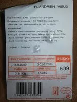 Mängden socker i Flandrien vieux