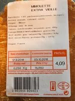 Mängden socker i Mimolette extra vieille