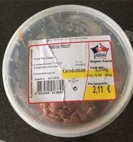 Mängden socker i Foies de poulet